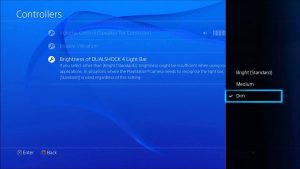 تنظیمات نور چراغ دسته ps4
