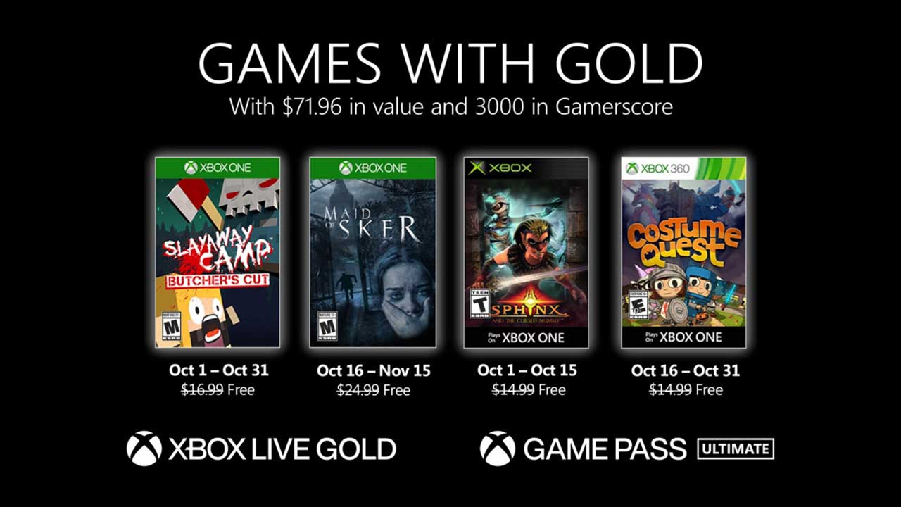 فهرست بازی های Xbox Live Gold برای ماه اکتبر 2020