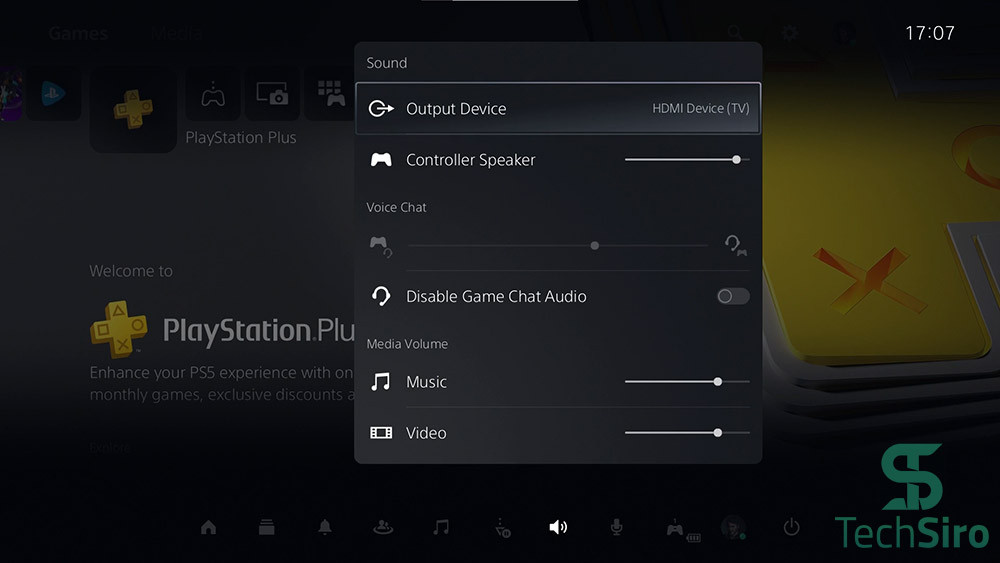 گزینه Sound در PS5