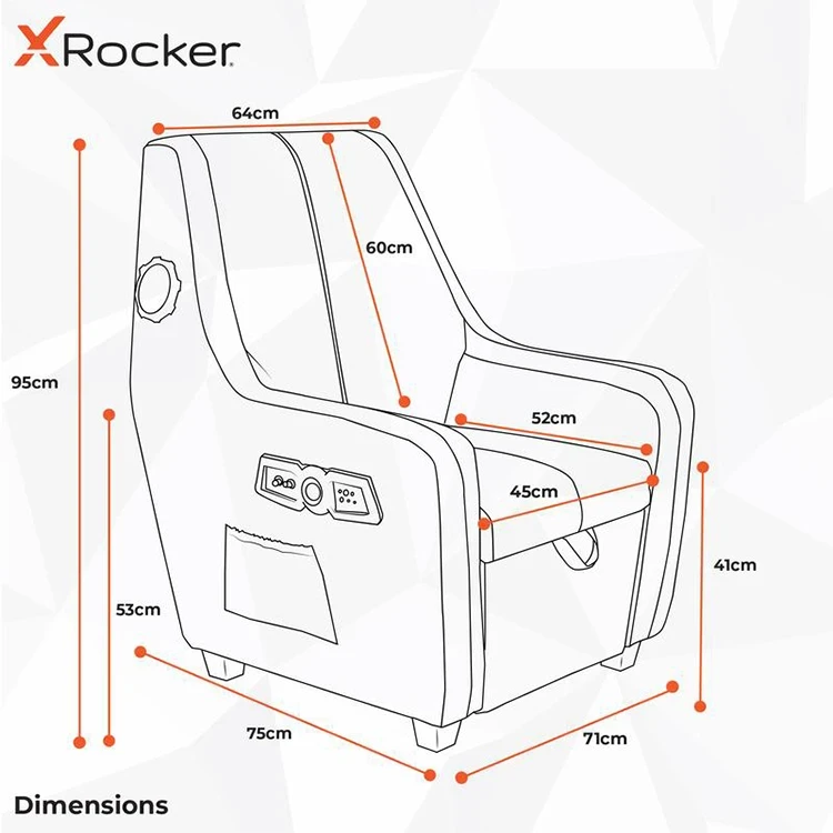 مبل گیمینگ X Rocker مدل Premier Maxx با نورپردازی RGB
