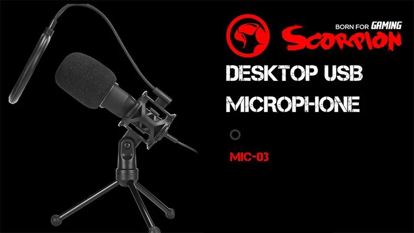 میکروفون استریم Marvo Scorpion MIC-03 همراه با سه پایه