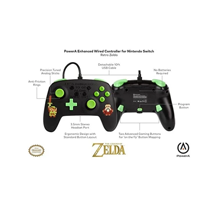 دسته بازی PowerA Enhanced Retro Zelda برای Nintendo Switch