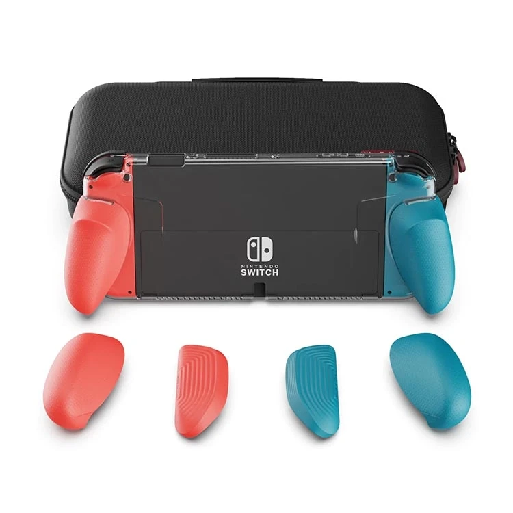 باندل گریپ و کیف حمل Skull and Co برای Nintendo Switch Oled - قرمز آبی