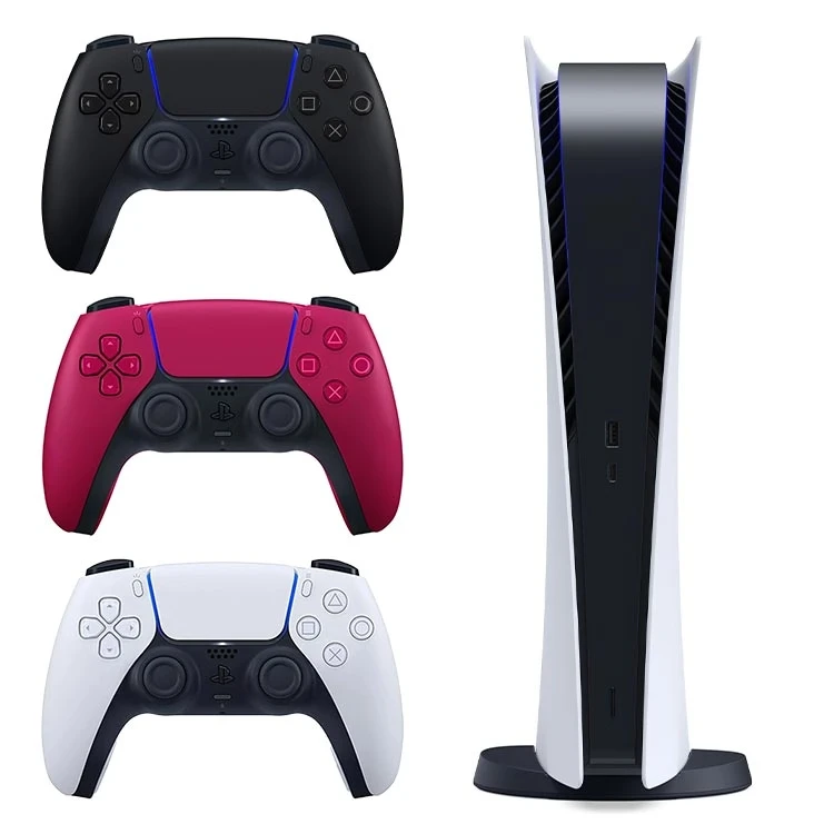 باندل کنسول PS5 Digital Edition به همراه دسته بازی قرمز و مشکی