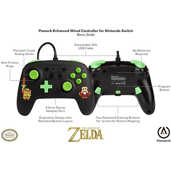 دسته بازی PowerA Enhanced Retro Zelda برای Nintendo Switch