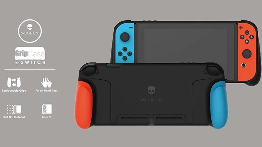 باندل گریپ و کیف حمل Skull and Co برای Nintendo Switch - قرمز آبی