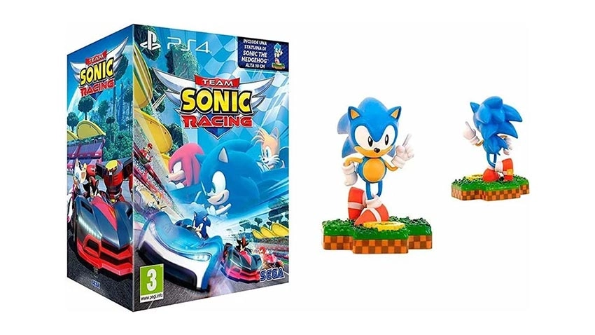 بازی Team Sonic Racing به همراه فیگور Sonic The Hedgehog برای PS4