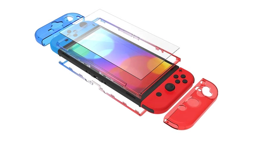 قاب چند تکه Nyko Thin Case برای Nintendo Switch OLED - آبی قرمز