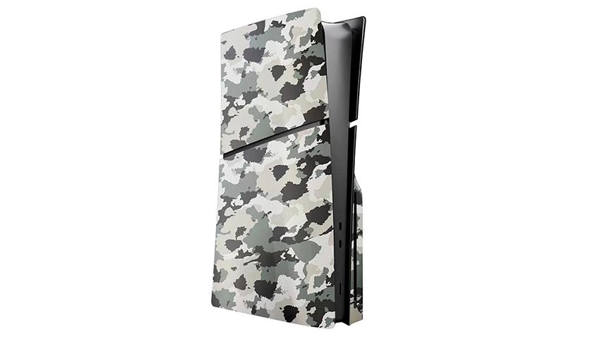 فیس پلیت PS5 Slim Standard Faceplate طرح Gray Camouflage - خاکستری ارتشی