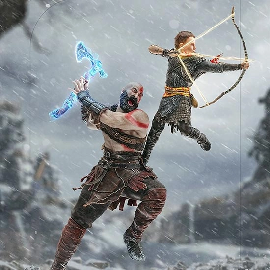 اکشن فیگور کریتوس و آترئوس Iron Studios God of War Kratos and Atreus