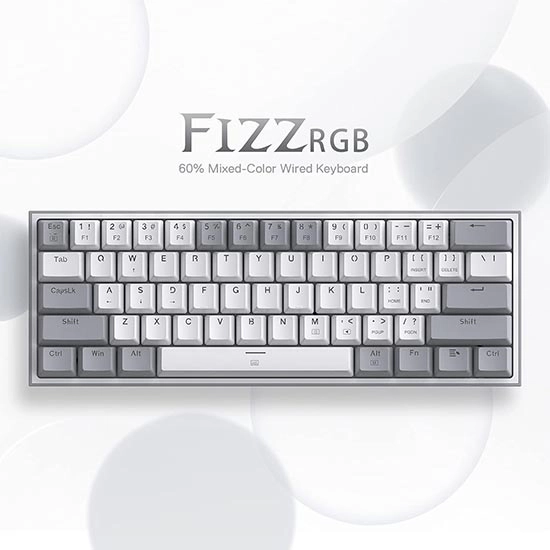 کیبورد گیمینگ ردراگون Redragon K617 Fizz - سوییچ قرمز - سفید و خاکستری