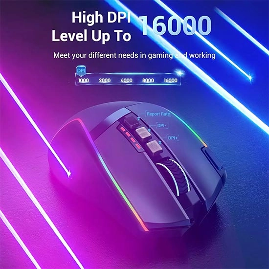 ماوس بی سیم گیمینگ ردراگون Redragon Swain M915 RGB Wireless - مشکی