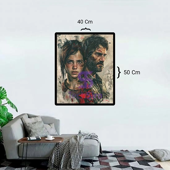 تابلو جوئل و الی The Last of Us Joel and Ellie سایز 40*50 سانتی