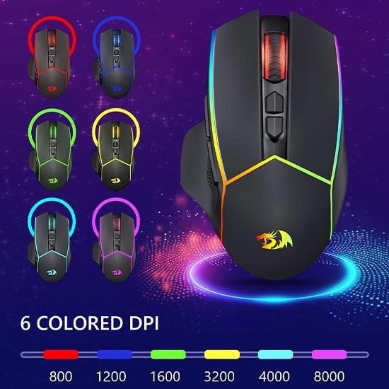 ماوس بی سیم گیمینگ ردراگون Redragon AXE M814 PRO RGB Wireless