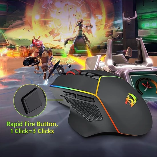 ماوس بی سیم گیمینگ ردراگون Redragon AXE M814 PRO RGB Wireless