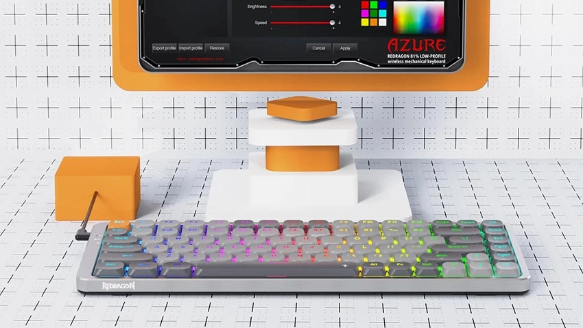 کیبورد بی سیم گیمینگ ردراگون Redragon Azure K652GG RGB PRO Wireless - سوئیچ قرمز
