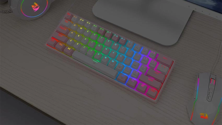 کیبورد گیمینگ ردراگون Redragon K617 Fizz - سوییچ قرمز - سفید و صورتی