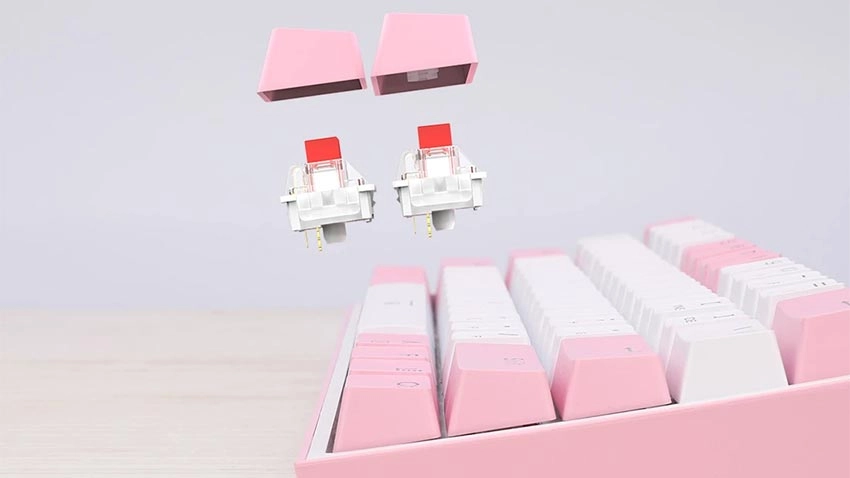 کیبورد گیمینگ ردراگون Redragon K617 Fizz - سوییچ قرمز - سفید و صورتی