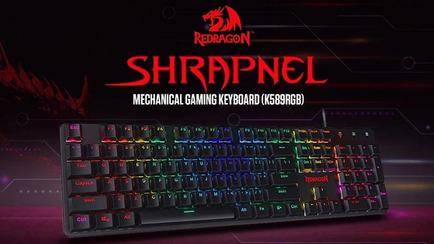 کیبورد گیمینگ ردراگون Redragon Shrapnel K589 RGB - سوئیچ قرمز