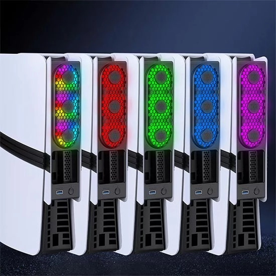 فن خنک کننده JYS RGB Cooling Fan برای PS5 Slim/Pro - سفید