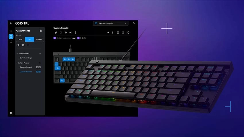 کیبورد گیمینگ لاجیتک Logitech G515 TKL - سوییچ قهوه ای