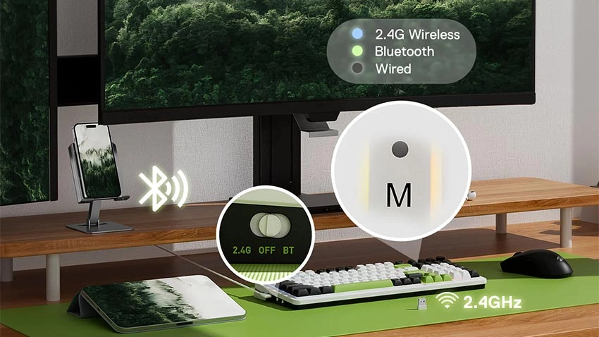 کیبورد بی سیم گیمینگ ردراگون Redragon EISA K686 WBG Wireless