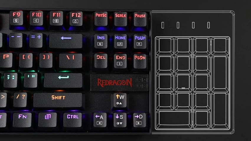 کیبورد گیمینگ ردراگون Redragon KUMARA K552 - سوییچ آبی