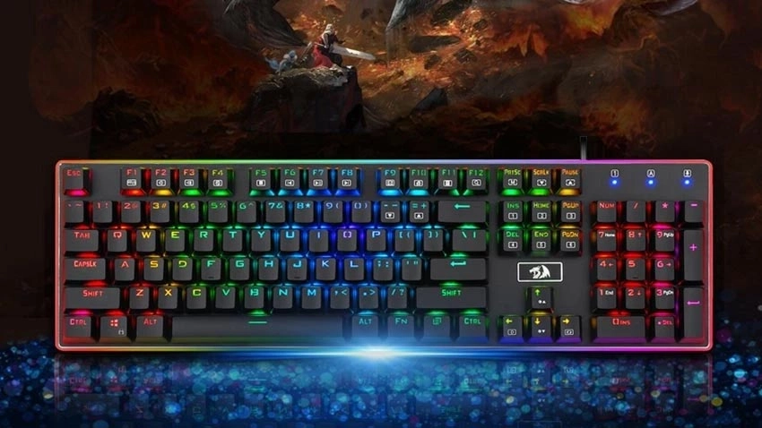 کیبورد گیمینگ ردراگون Redragon Ratri K595 RGB - سوییچ آبی