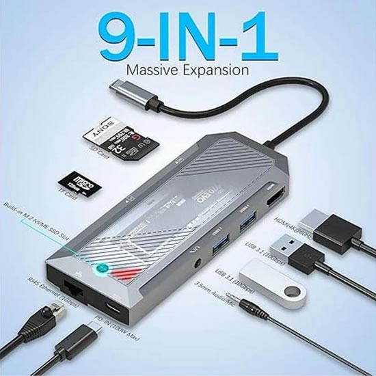 هاب نه کاره Type-C ردراگون Redragon UCA-9 9 Port Hub