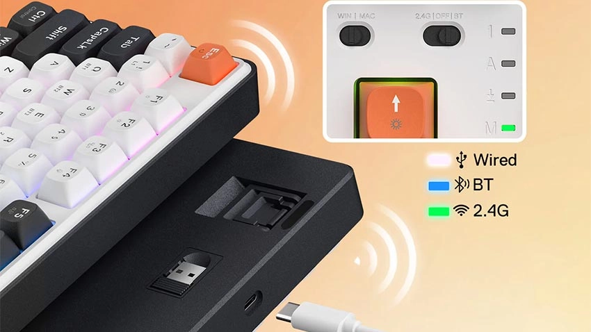کیبورد بی سیم گیمینگ ردراگون Redragon Wyvern k689 pro Wireless