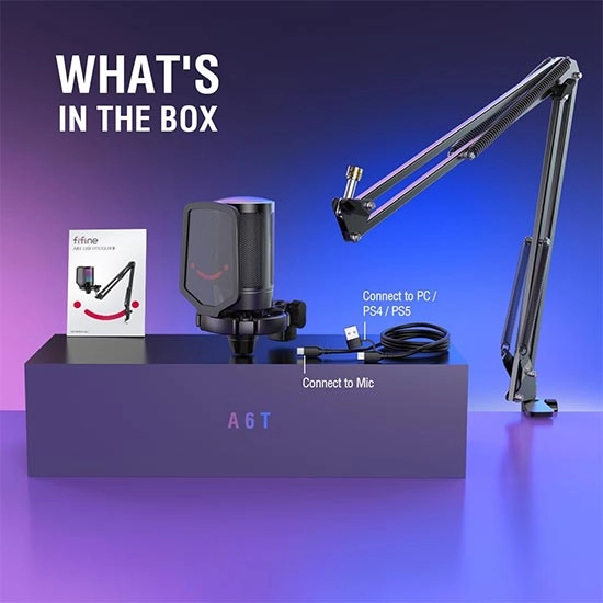 باندل میکروفون استریم Fifine AmpliGame A6T