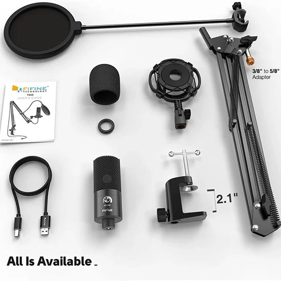 باندل میکروفون استریم Fifine T669 USB